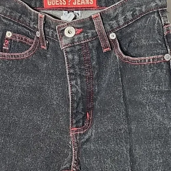 Vtg 90s Guess Mom Jeans US 26 High Rise EMBROIDERED Logo Stl 39050RG Made In USA - Picture 3 of 10